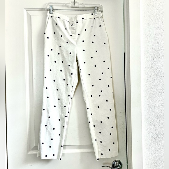 Rachel Zoe Pants - Rachel Zoe White Polka Dot Pants